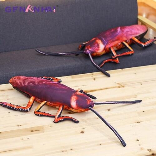 1pc 55cm Simulation Cockroach Plush Toy Stuffed Funny Insect Toy Doll for Kids Creative Soft Pillow Weird Birthday Gift Toys