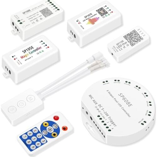 WS2812B Led Strip Light Controller Bluetooth SP601E SP110E Wifi SP108E SP501E Music SP107E SP501E WS2811 SK6812 Light DC 5V-24V