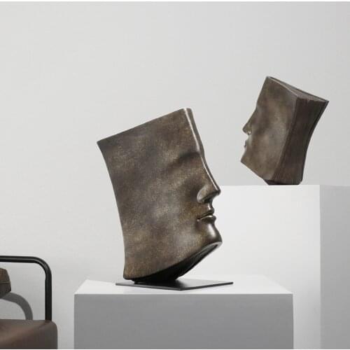 Creative Art Book Shaped Face Sculpture Decoration Exhibition Hall Sales Office Living Room Soft Decor Accessories Ornaments