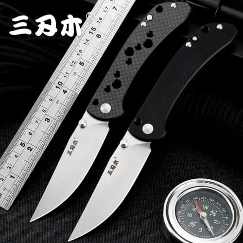 SANRENMU SRM 9165 Aluminum Alloy Version Lightweight Outdoor Camping Pocket EDC Knife Sandvik Steel 12C27 Stainless With Clip