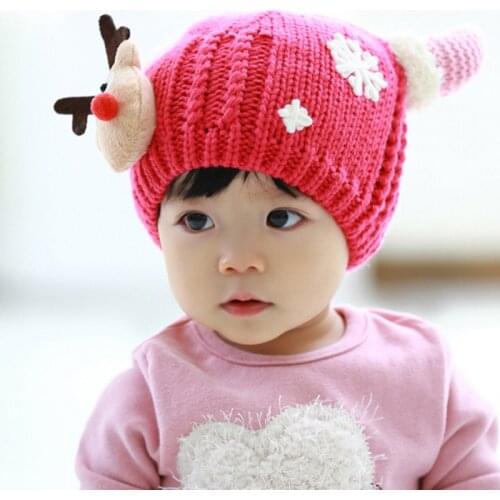Mingjiebihuo Buy hat gift scarf new animal cap ear warmer cute childrens handmade knitted hat croissant christmas hat