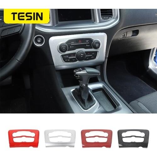 TESIN Interior Mouldings ABS Car Air Conditioning Adjustment Panel Decoration Cover Sticker for Dodge Charger 2015+ Accessories