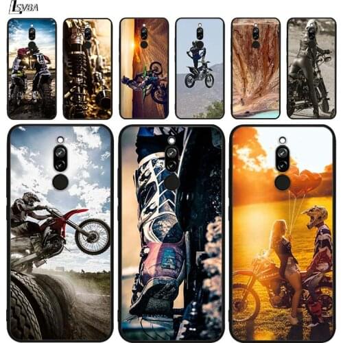 Motocross dirt bikes for Xiaomi Redmi 10X 5G 4G 9 9A 9C 8 8A 7 7A K20 Pro S2 6A 6 Pro 4X Bright Black Phone Case