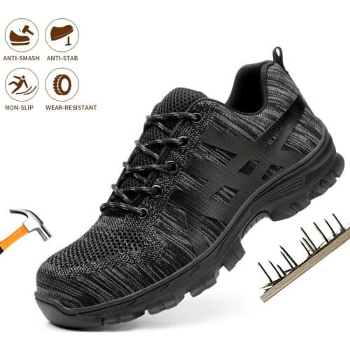 Men Safety Shoes Indestructible Steel Toe Cap Indestructible Anti-puncture Working Boot Lightweight Comfortable Protect Shoes