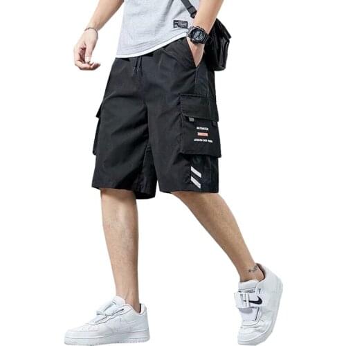 Men Shorts 2021 Summer Casual Cargo Shorts Outwear Fashion Black Hip Hop Streetwear Shorts Mens