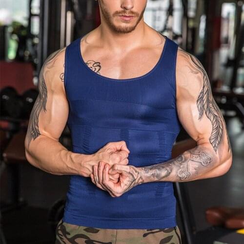 Mens Slimming Shaper Posture Vest Male Belly Abdomen Compression Body Building Fat Burn Chest Tummy Shirt Corset Running Vests