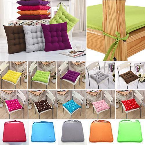 Soft Square Polyester Polka Dot Solid Seat Pad Travel Home Office Decor Tie On Chair Cushion Подушки сиденья