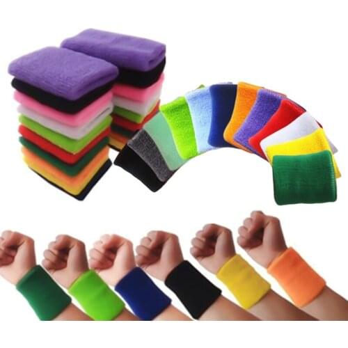 Quality Cotton Wristbands Prevent Sweating Solid Color Wrist Band Bands Sweatbands Unisex Sweat Band For Sport Tennis