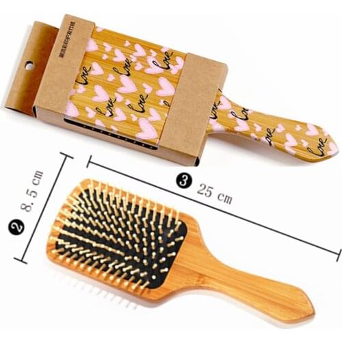 New High Quality Wood Colour Bamboo Comb Straight Hair Curly Air Bag Massage Household Comb For Kids Baby Care Girl Hair Brush
