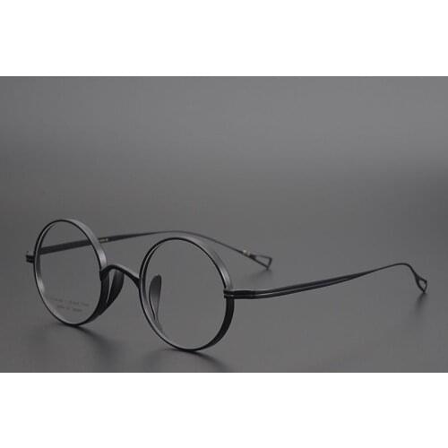 Japan Collection Pure Titanium Oval-Round Men Glasses Frame Super Light Small Face High Degree Vintage Eyeglasses Women
