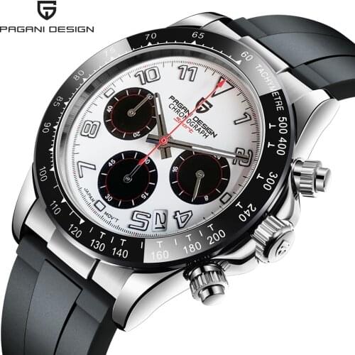 PAGANI DESIGN New Stainless Steel Men Quartz Watches Luxury Sapphire Glass Chronograph waterproof Ceramic Bezel Watch For Men