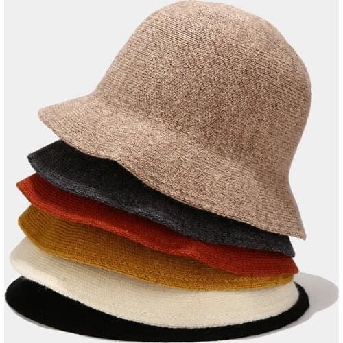 Autumn Winter Womens Bucket Hat South Korea Knitting Felt Hats for Men Fashion Mens Panama Hat Cap Summer Hats for Women 2021