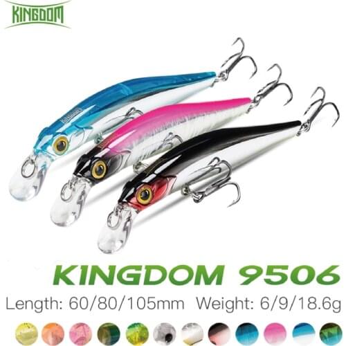 Kingdom Jerkbaits Fishing Lures 60mm/6g 80mm/9g 105mm/18.6g Sinking Minnow Hard Swimbait Fishing Wobblers Isca Artificial Bait