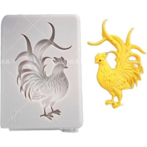 Haughty Cock Silicone Fondant Chocolate Resin Sugarcraft Aroma Stone Ornaments Mold For Pastry Cup Cake Decorating Kitchen Tool