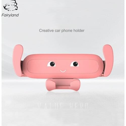 Shockproof Gravity Car Bracket Navi-Mount Phone Holder Creative Cartoon Car Navigation Universal Air Vent Buckle Mount Stand
