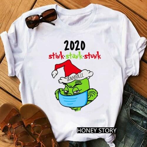 Girls Street Fashion Christmas Harajuku Fun Round Neck T-shirt Street Hip Hop Top Summer Comfortable Humor T-shirt