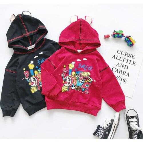 Autumn High Quality Cartoon Hoodie Solid Color Cute Clothes Fashionable Long Sleeve Childrens sweatshirt kids hoodies