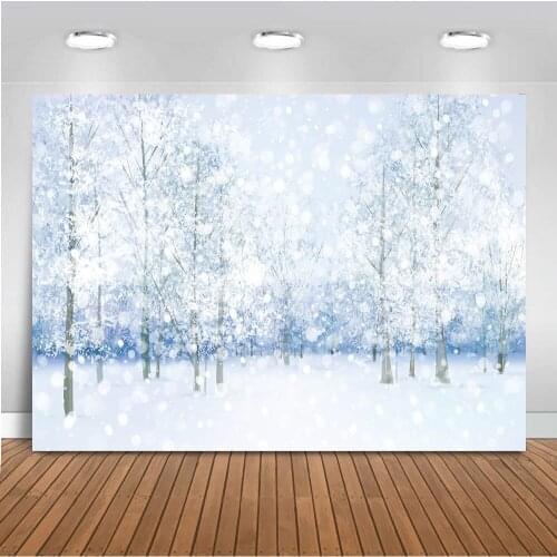 Winter Snow photography background Glitter Backdrop for photo booth studio White snow tree Photo shoot background Prop