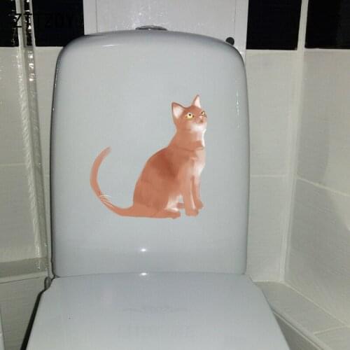 ZTTZDY 21*21.8CM Cat With Head Up Cartoon Wall Decal Kids Rooms Decor Toilet Seat Stickers T2-0003