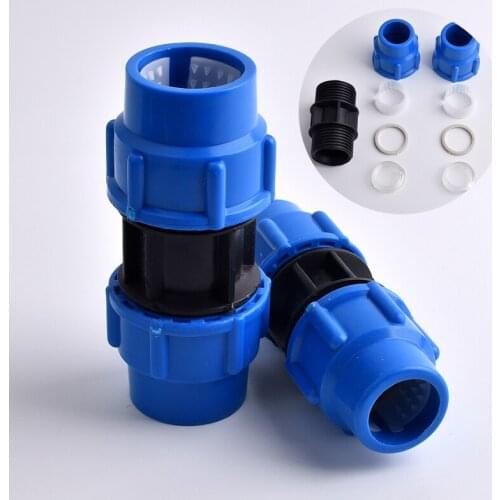 1Pc 20/25/32/40/50/63mm Hi-quality PE Water Tube Direct Quick Connector Garden Agricultural Irrigation System Accessories