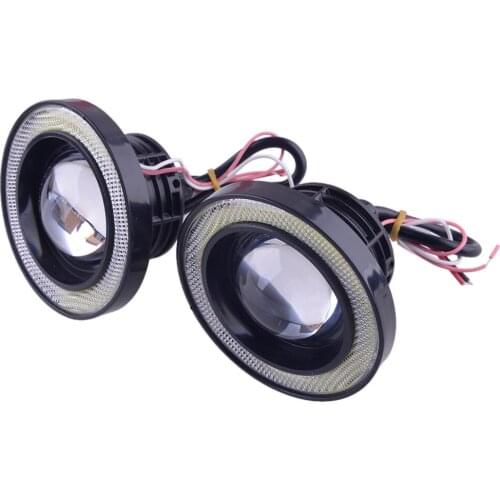 2pcs Universal Car 12V 30W 1200LM White Round COB LED Fog Light Angel Eye Halo Ring DRL Lamp
