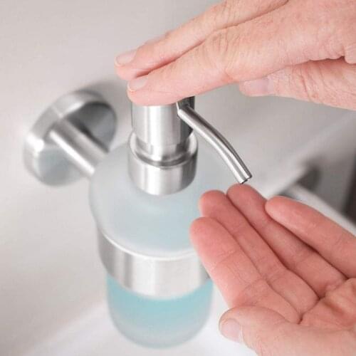 200ml Stainless Steel Wall Mounted Soap Dispenser Manual Press Pump Liquid Soap Shampoo Dispensers for Bathroom Hotel