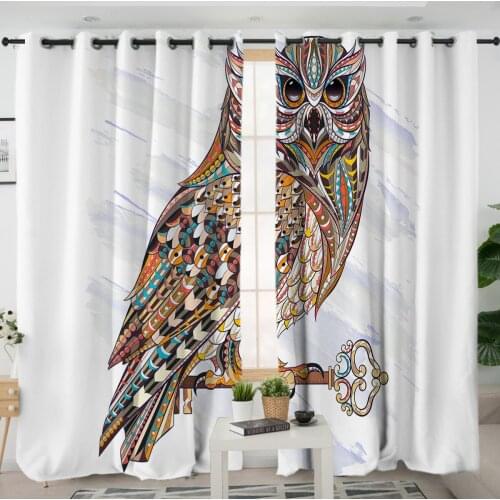 3D Window Curtains Cortinas De Dormitorio Owl Print Room Home Decor Rideau De Fenetre Drapes Cotinas Rideau Salon