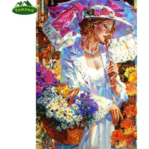 5D DIY Diamond Painting by Number Full Square Drill ""Umbrella girl " Diamond Embroidery Mosaic Cross Stitch Hobbies and Crafts