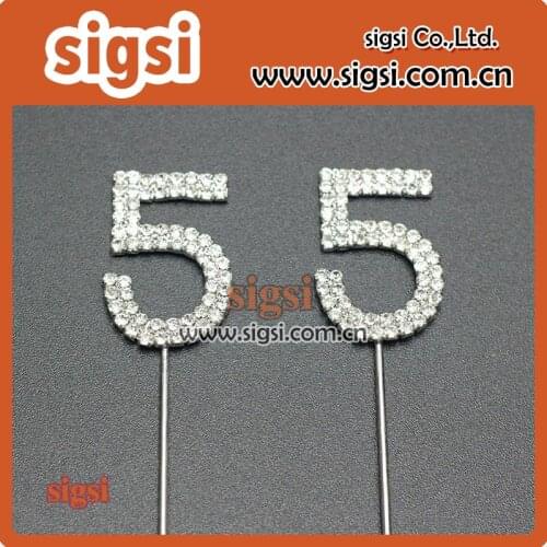Favourable number crystal diamante rhinestone cake topper