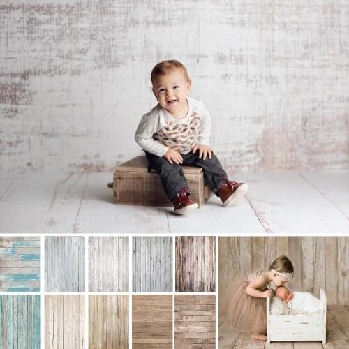 MOCSICKA Wooden Board Photophone For Food Texture Planks Baby Shower Backdrops Photography Backgrounds Newborn Kids Photocall