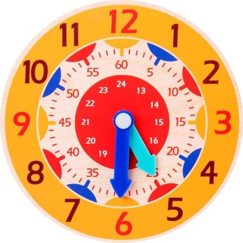 Children Montessori Wooden Clock Toys Hour Minute Second Cognition Colorful Clocks Toys for Kids Early Preschool Teaching Aids