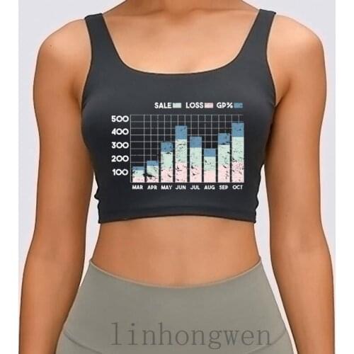 Chart Stocks Trading Investor Relations Gift Women Tank Top Cotton Printing Round Collar Fitness Comical Crop Top