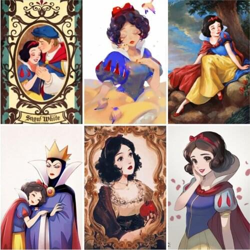 Disney Cartoon Snow White DIY 5D Diamond Painting Cross Stitch Kits Embroidery Full Dill Mosaic Home Decor for Children