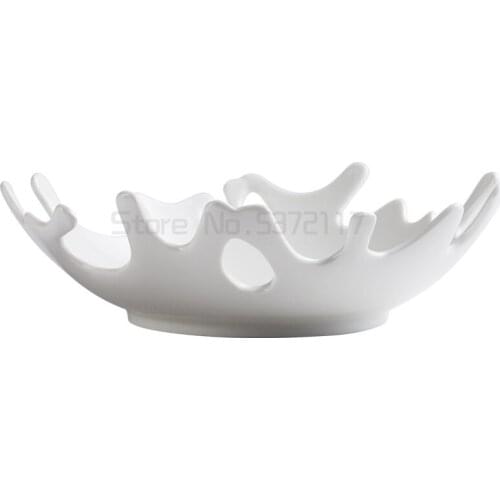 Coral Shape White Breakfast Plate Home Fruit Tray Living Room Tea Cup Tray Dim Sum Ceramics Tray Steak Dish Plate Steak Dish