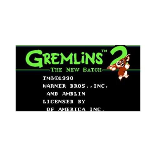 GREMLINS 2 60 Pin Game Card Customized For 8 Bit 60pins Game Player