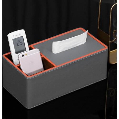 Creative Multifunctional Leather Drawer Box Paper Towel Storage Box Living Room Home Coffee Table Remote Control Storage Box