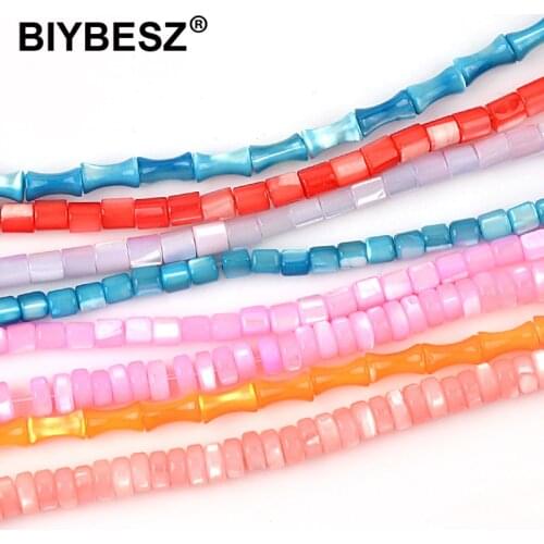 38cm/lots Natural Stone Spacer Shell Beads, Heishi Flat Beads Loose Disk Spacer Beadsfor Bracelet Earrings Making