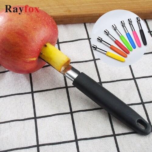 Kitchen Accessories Stainless Steel Apple Core Remover Fruit Cutting Tool Candy-colored Non-slip Handle Cooking Kitchen Gadgets
