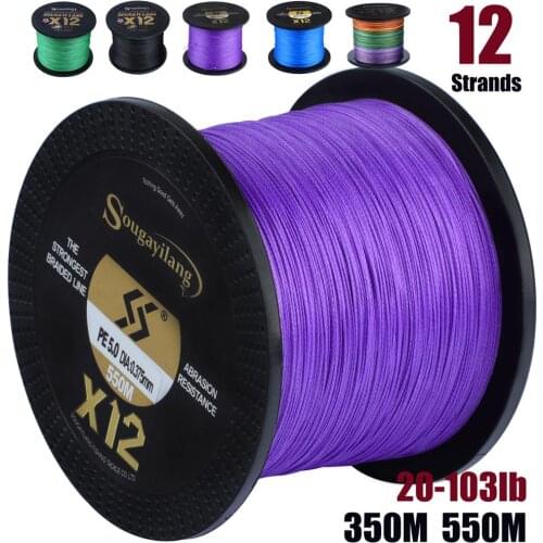 Sougayilang Super Power Series 300m 500m 12 Strand 20-103LB Braided Fishing Line PE Multifilament Braid Lines Lake River Fishing