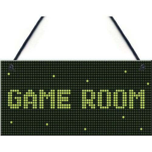 Meijiafei Game Room Sign Gamer Gift Boys Bedroom Decor Man Cave Games Room Sign 10" x 5"
