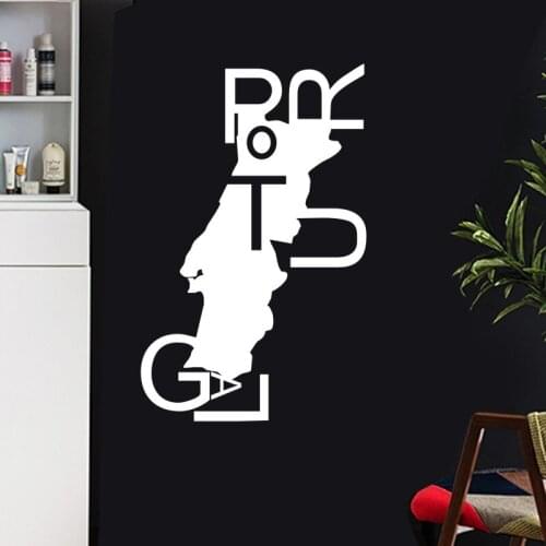Portugal Map Sticker Decal Posters Coffee Shop Vinyl Wall Car Decals Pegatina Decal Decor Mural Map Sticker