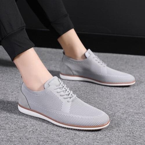 New Summer Mens British Style Shoes Ultra Light Breathable Mesh Flat Shoes Fashion Casual Work Business Dress Shoes Big Size