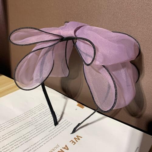 Oaoleer Big Bow Hairbands Simple Solid Color Hair Hoop Headband Girls Bow Hair Bands Wide Hairband Hoop for Hair Accessories