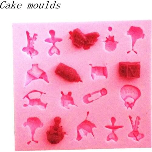 Wholesale Silicone mold K186 Mini Key bottle Trojan pins shape Decoration clay mold Fondant cake mold