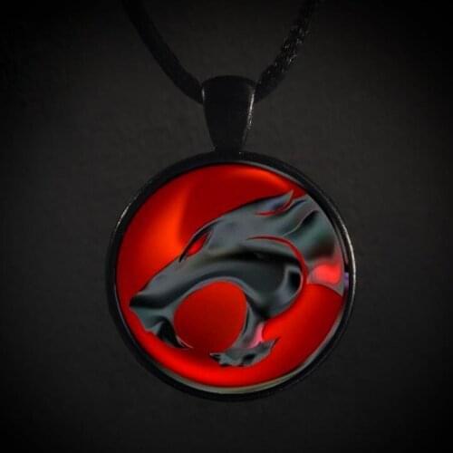 Thundercats Necklace Anime around For Fans Jewelry Round Alloy Red Thunder Cat Model Steampunk Accessories Wholesale