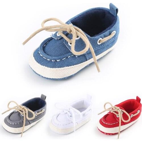 Toddler Boys Girls First Walkers Soft Sole Crib Canvas Shoes Lace-up Sneaker Baby Shoes Newborn Kids Shoes