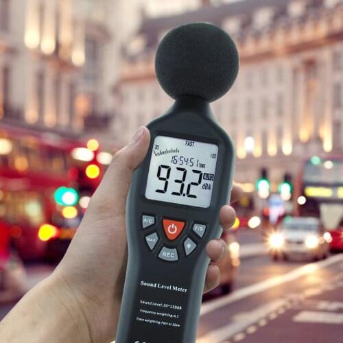 Professional Compact Sound Level Meter with Data Record Function 30dB-130dB High Accuracy Measuring with Backlit Display