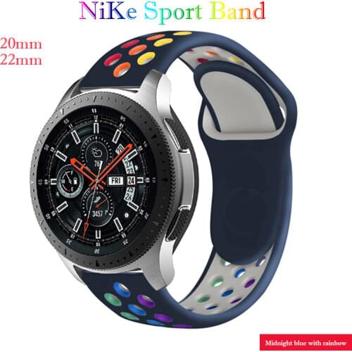 20mm/22mm Strap for Samsung Galaxy Watch 3/46mm/42mm/Active 2/Gear S3 Frontier Silicone Bracelet Huawei Watch GT/2/2e/Pro Band