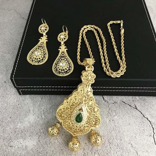 Algeria luxury Vintage Jewelry for women Earrings necklace sets Wedding accessories muslim woman set Fine jewelry for woman