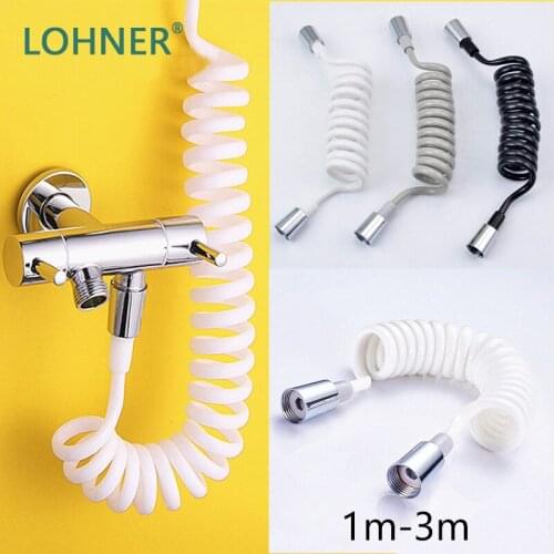 Lohner Telescopic Shower Hose Spring Faucet Spray Gun Inlet Tube Telephone Line Copper Cap Shower Head Toilet Bidet